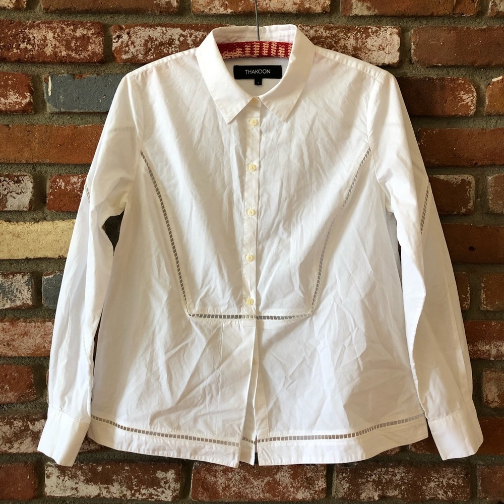 Thakoon Eyelet Button Down Blouse - image 1